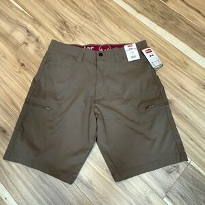 Wrangler Mens Utility Cargo Shorts 10 Inseam Zip Pockets Size 33 Khaki